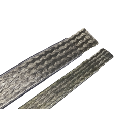 Tresse plate en cuivre étamé gainée PVC