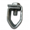 Galvanized earth rod to cable clamp