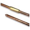 Ground spikes in copper-plated steel, assembled with coupling sleeve