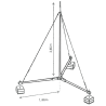 Self-ballasting tripods for 3.65m flat PDAs