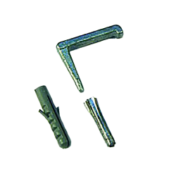 Hot dip galvanized steel staple with staple and plastic anchor