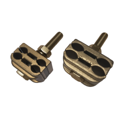 Sabots de terre doubles vis laiton pour postes RTE - postes sources