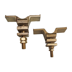 Sabots de terre doubles à ailettes - visserie laiton pour postes RTE - postes sources